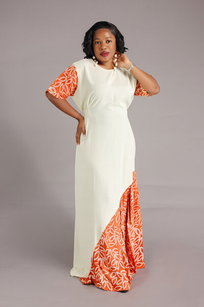 Robe Maxi Bicolore Élégante