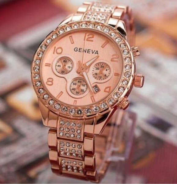 Montre + bracelet rosée 2in1