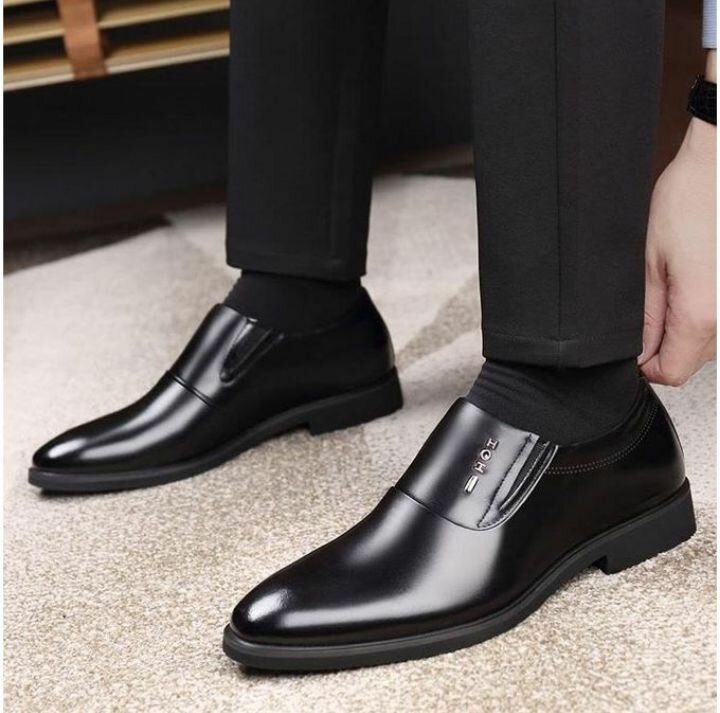 Chaussures Derby en cuir noir