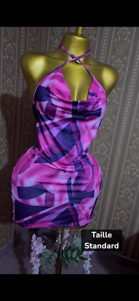 Robe rose imprimée pour femme