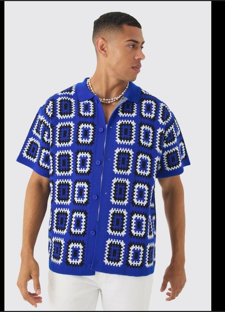 Pull en crochet rétro homme