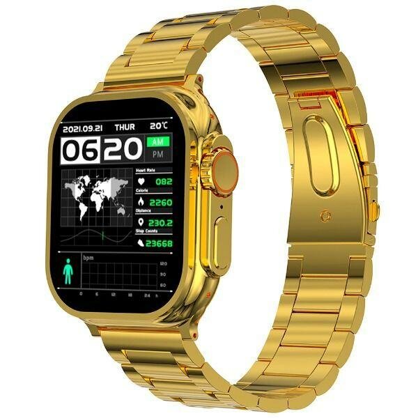 Montre connectée dorée élégante