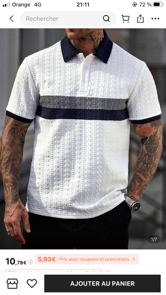 Polo Homme Élégant Blanc