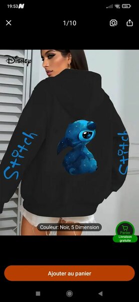 Sweat à Capuche Stitch Noir