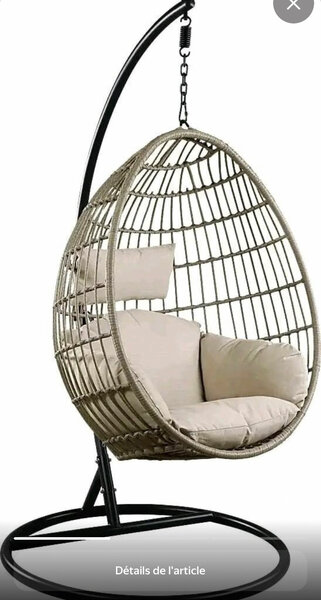 Chaise suspendue en rotin œuf
