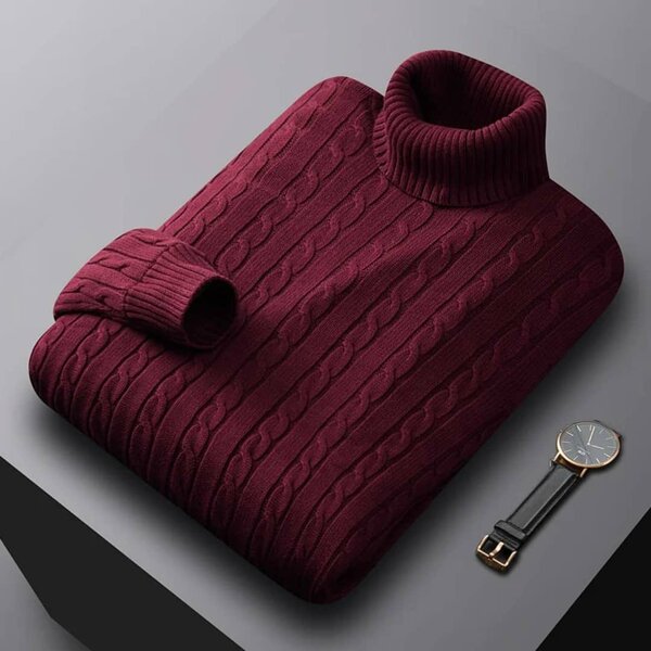 Pull col roulé en tricot pur