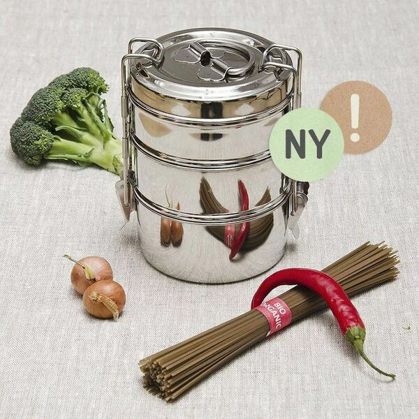 Tithafac - Récipient à 3 Niveaux en Acier Inoxydable