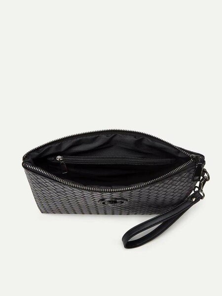 Pochette en cuir noir élégante