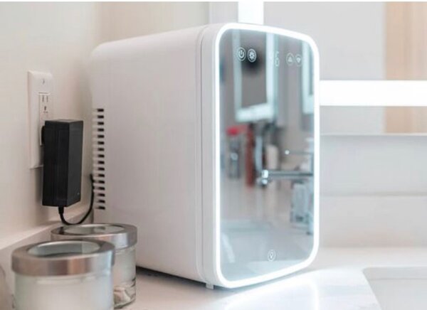 Beauty fridge with mirror and LED