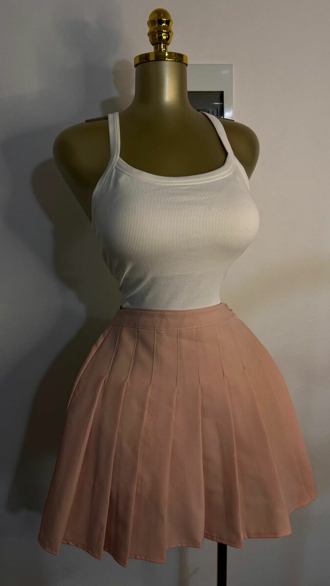 Jupe Plissée Rose Élégante