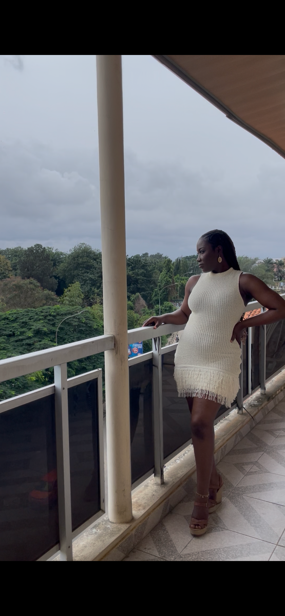 Elegant White Fringe Dress
