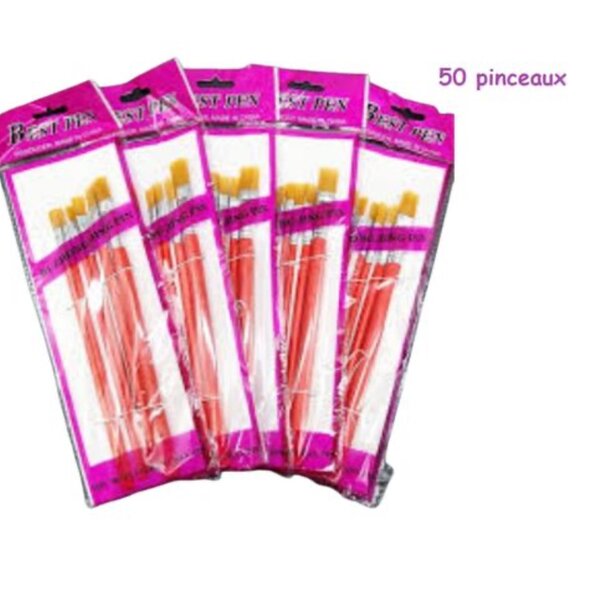 Lot de 50 pinceaux plats