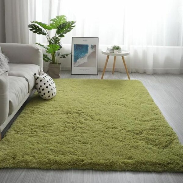 Tapis doux vert salon