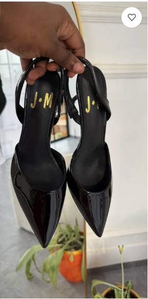 Inaya Black Sling Back Heels