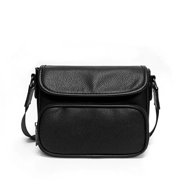 Sac bandoulière en cuir noir