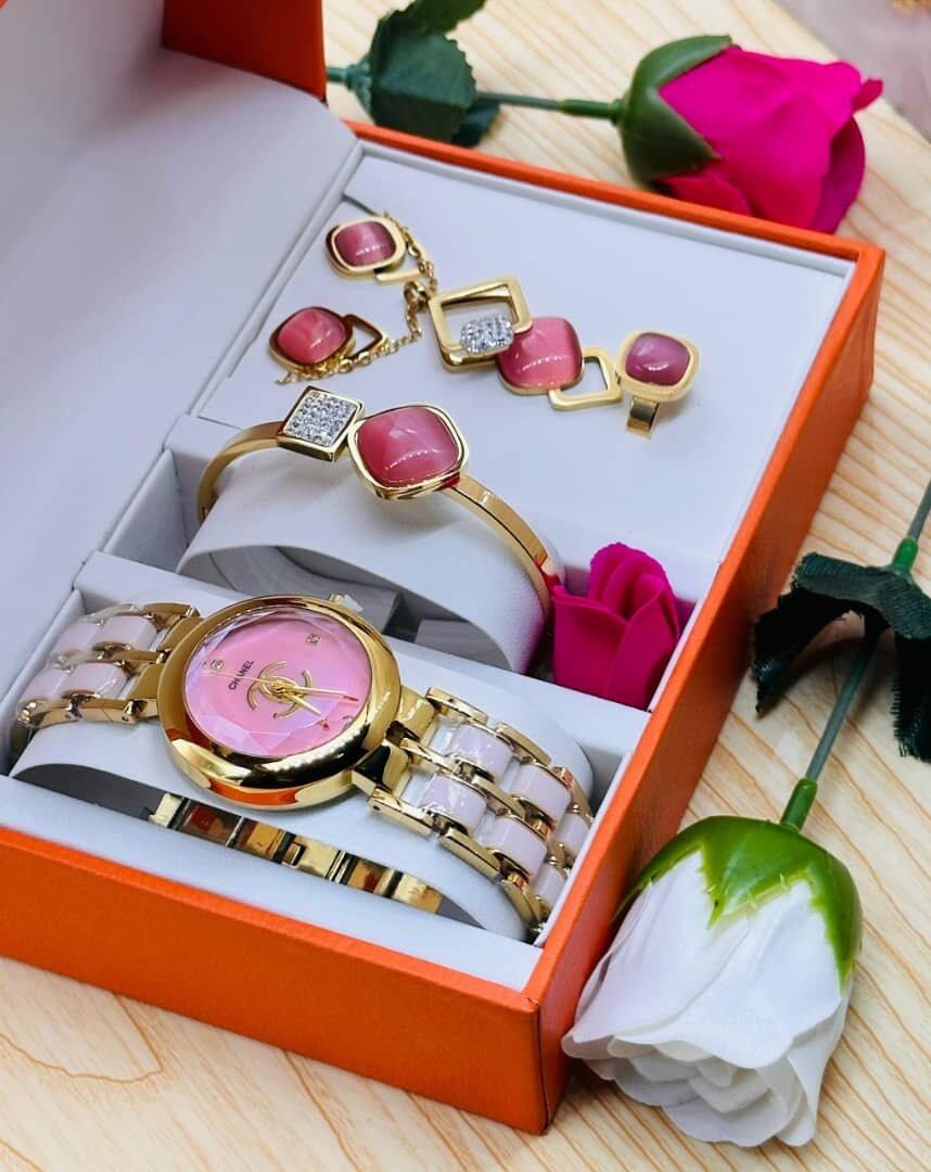 Ensemble Montre & Bijoux Doré