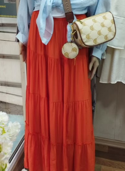 Юбка летняя оранжевая