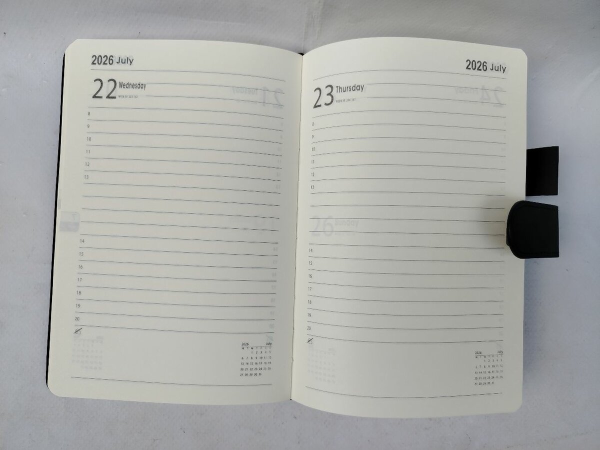 Agenda 2026 en cuir noir