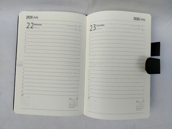 Agenda 2026 en cuir noir