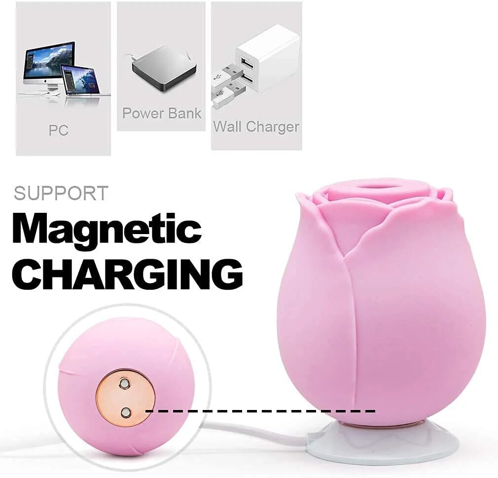 Rose Sucking Vibrator Pink 10 Vibration Modes