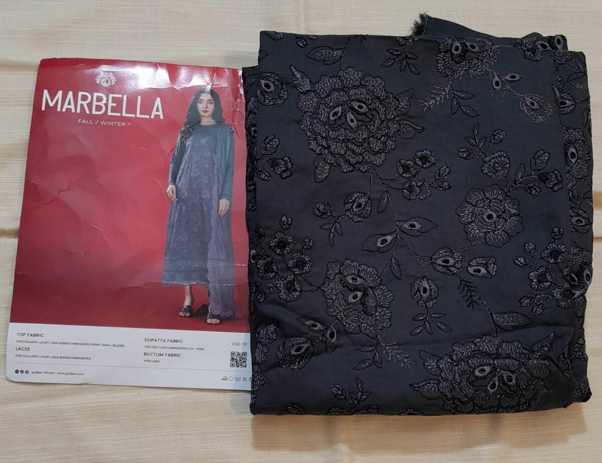 Linen fully embroidered dress by guljee