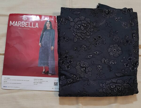 Linen fully embroidered dress by guljee