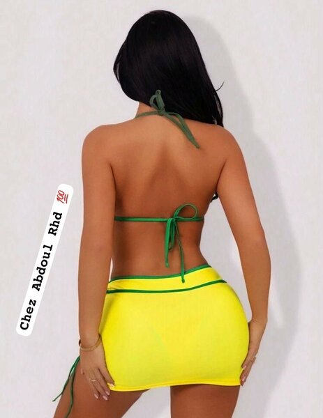 Vibrant Yellow Green Bikini Set