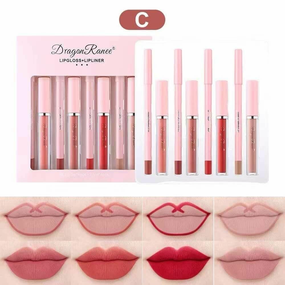 Dragon Ranee 4 Lip Gloss And 4 Lip Liner Pencil Set 8 Pc
