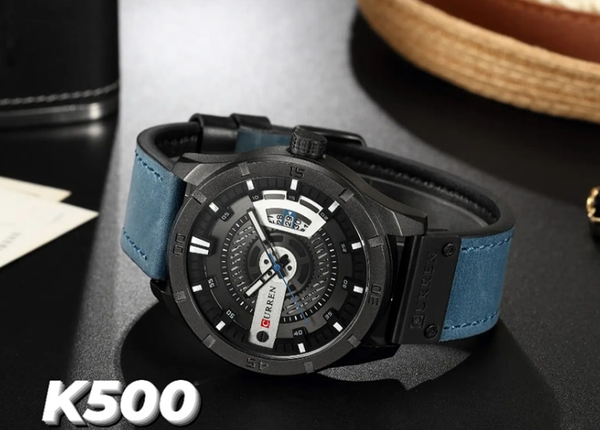 curren black blue watch