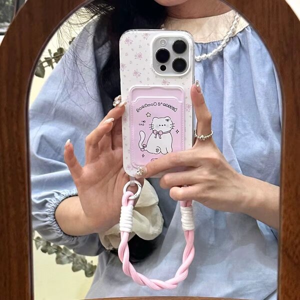 Coque de téléphone en fleurs chat