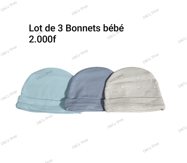Bonnets Bébé Lot de 3