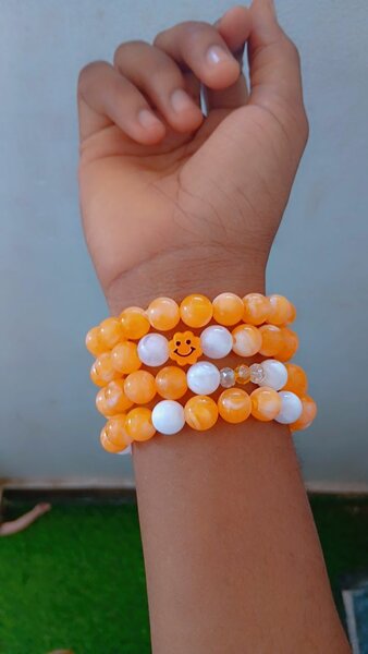 Bracelet perles colorées multicouches