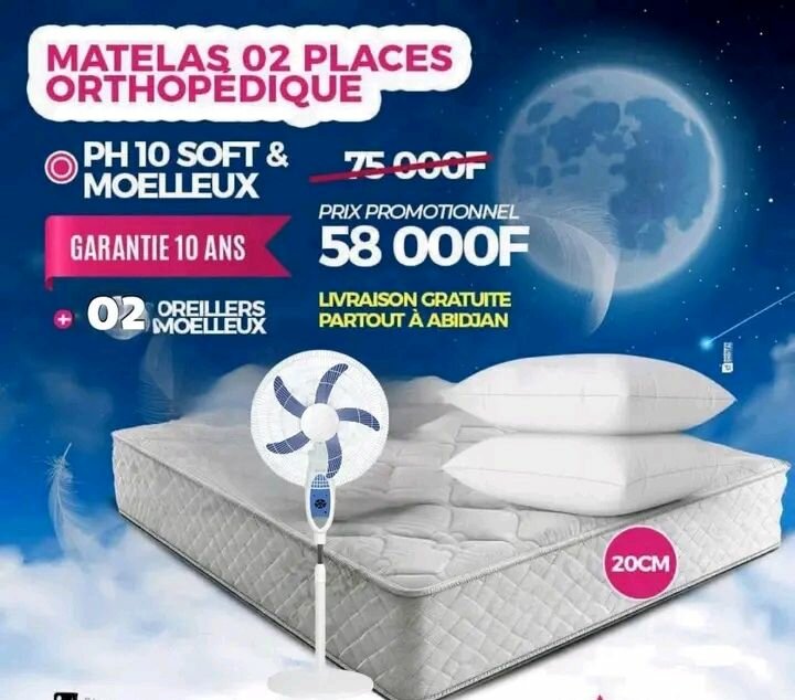 Matelas Orthopédique 2 Places