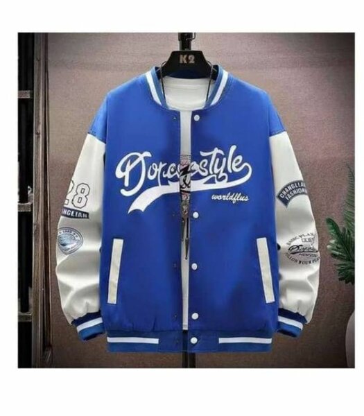 Veste Varsity en Bleu et Blanc