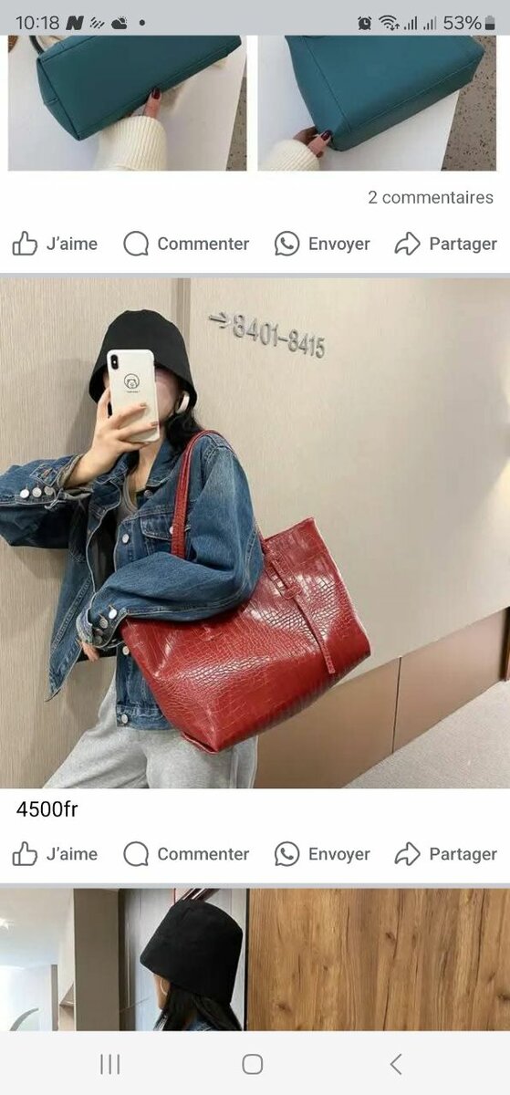 Sac à main rouge en cuir pu