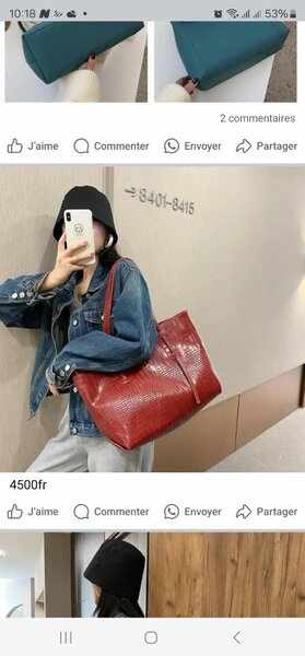 Sac à main rouge en cuir pu