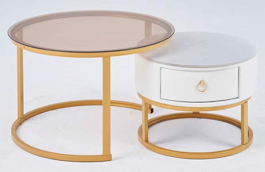 Table basse centrale vitrée