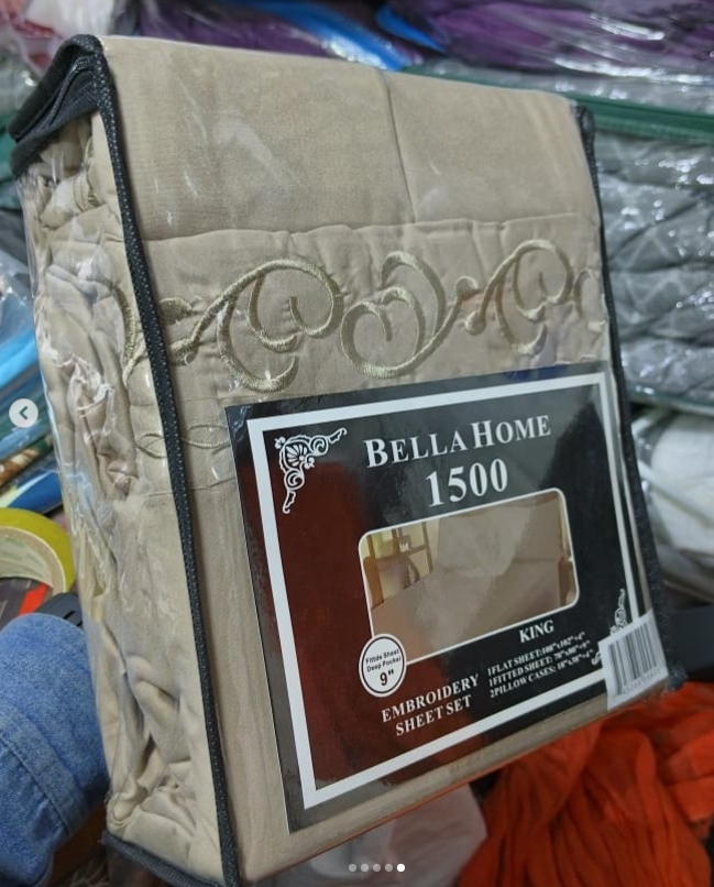 4PCS KING SIZE BELLA HOME BEDSHEET