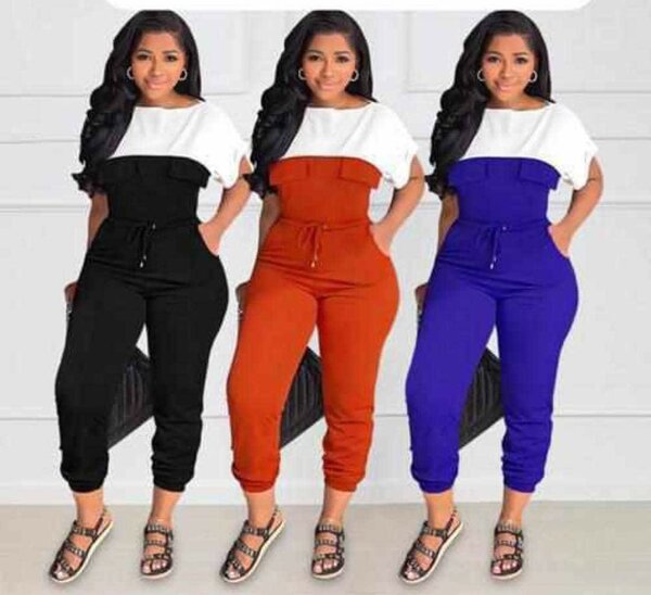 Two piece dress and a jumpsuit.