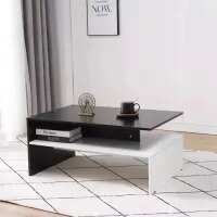 Coffee table Center Table Upper Black And Lower White Coffee Table Magazine Shelf Small Table