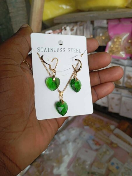 Parure cœur en acier inoxydable