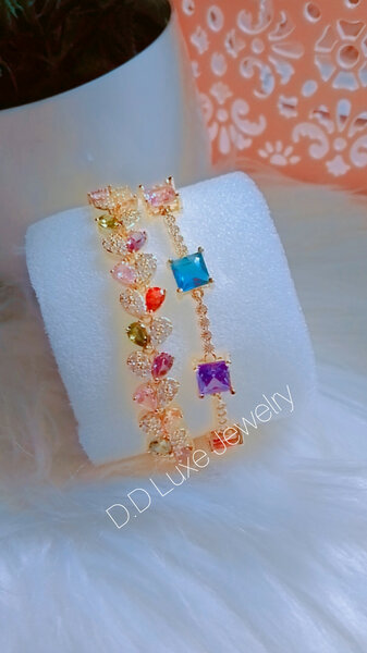 Pave Heart Tennis Bracelet