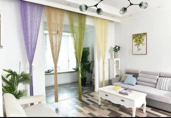 Rideaux de fils décoratifs colorés