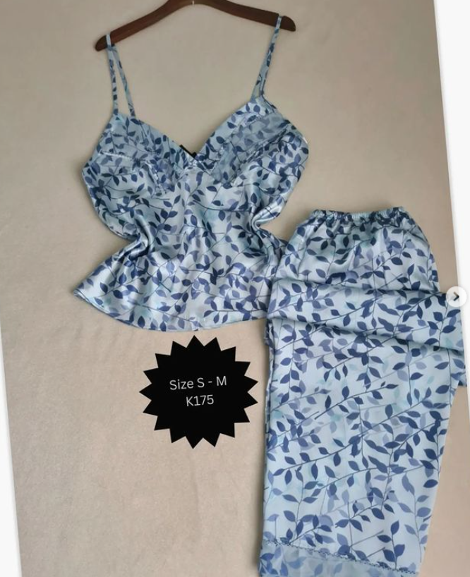 T-shirt and pants are blue