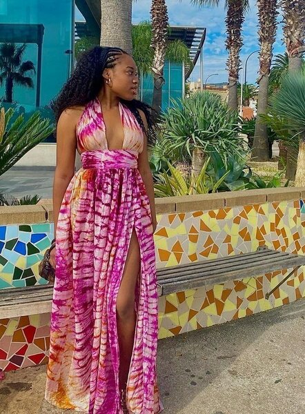 Robe longue bohème imprimée
