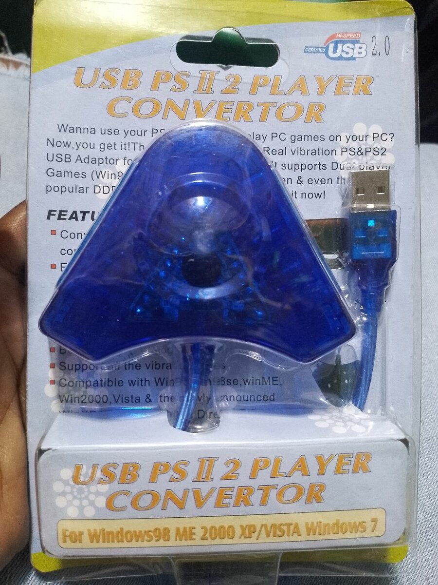 Adaptateur USB PS2 PC 2 joueurs