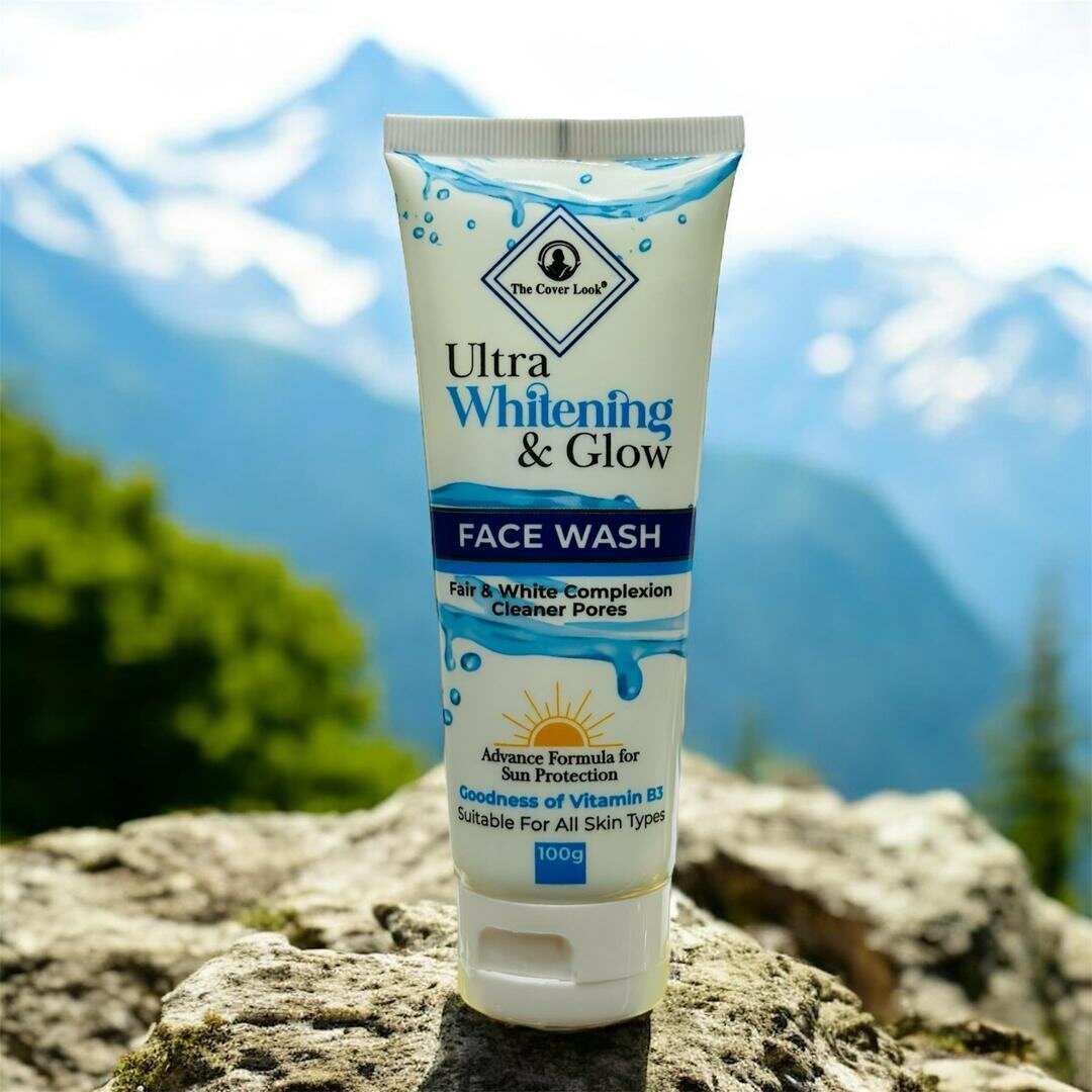 Blue whitening and brightening face wash