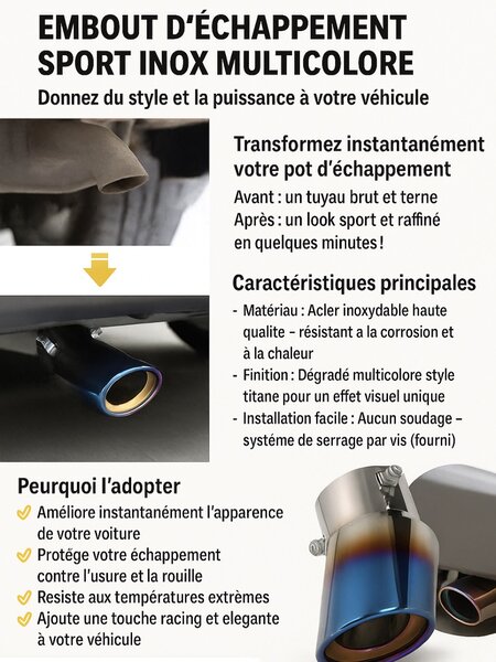 Embout d'échappement multicolore