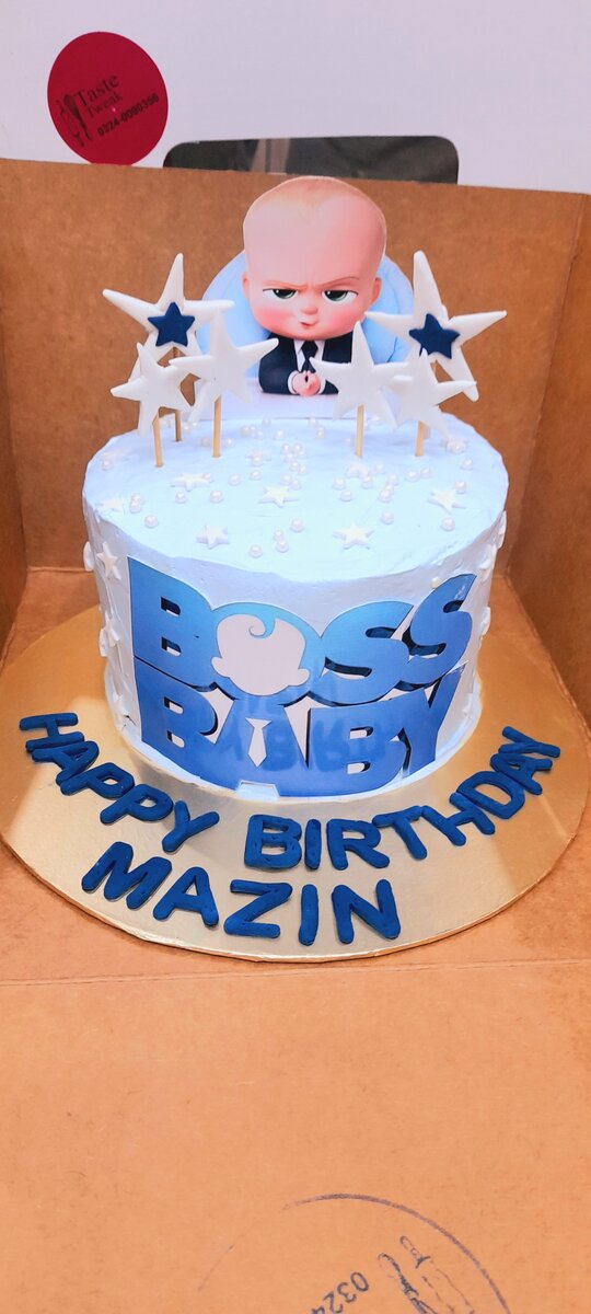 Custom boss baby cake
