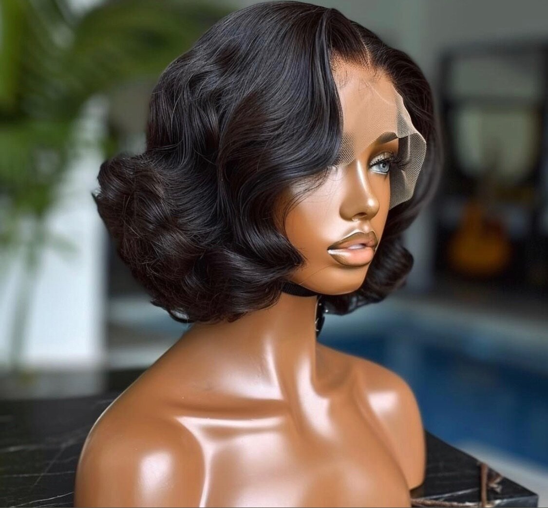 Perruque Bob Ondulée Lace Front